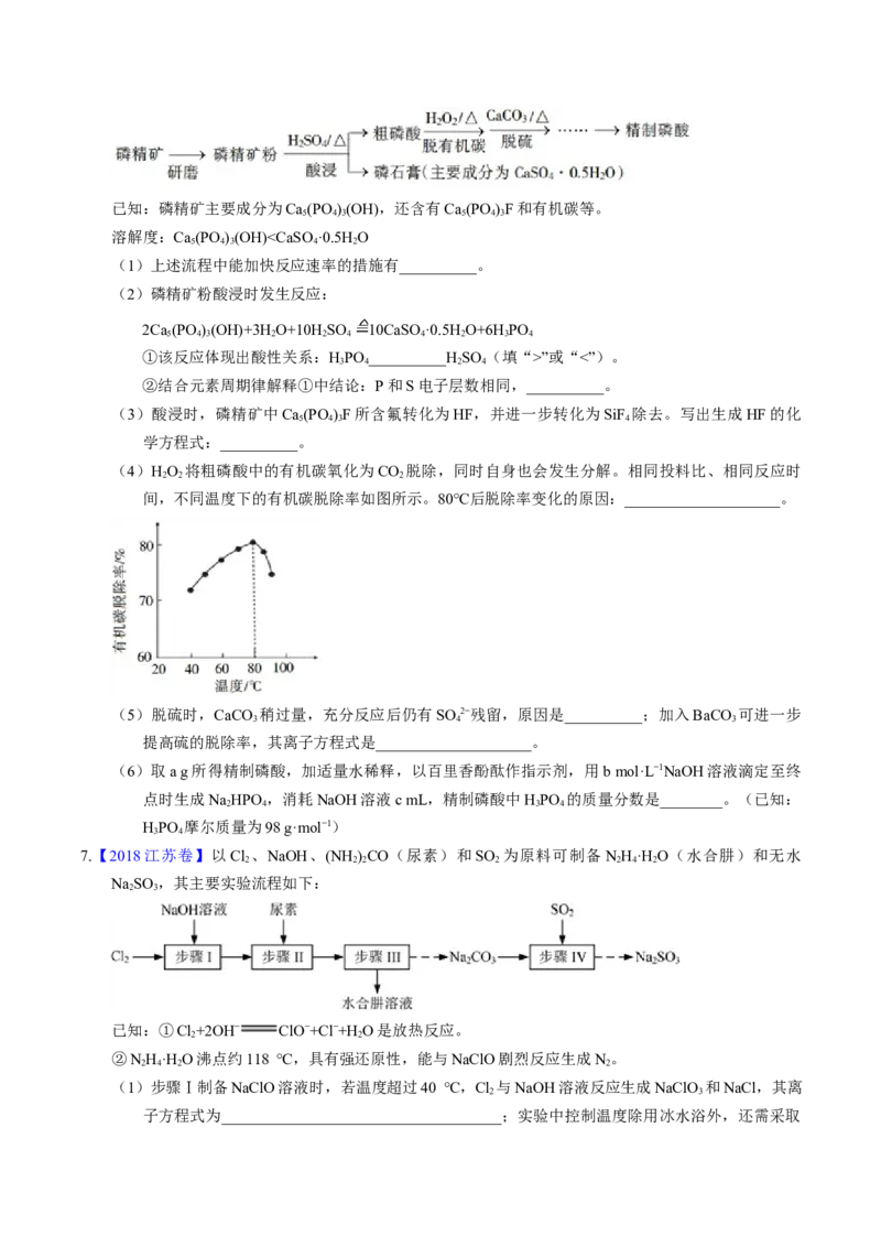 专题97工艺流程&mdash;&mdash;非金属元素载体（原卷卷）_近10年高考真题汇编（必刷）_十年（2014-2024）高考化学真题分项汇编（全国通用）_十年（2014-2023）高考化学真题分项汇编（全国通用）