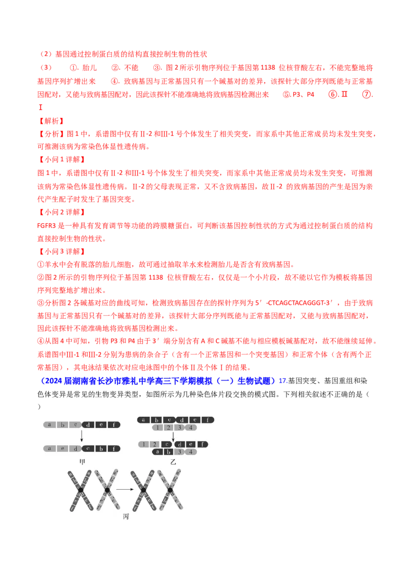 专题10变异与育种-2024年高考真题和模拟题生物分类汇编（教师卷）_近10年高考真题汇编（必刷）_十年（2014-2024）高考生物真题分项汇编（全国通用）
