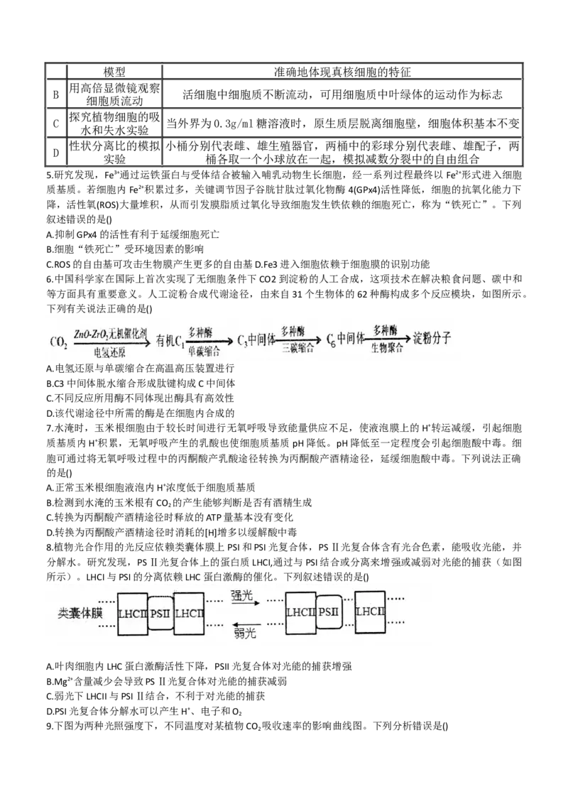 2024山东省德州市第一中学高三上学期10月月考生物试题（含答案）(1)_2023年10月_01每日更新_6号_2024届山东省德州市一中高三上学期10月月考