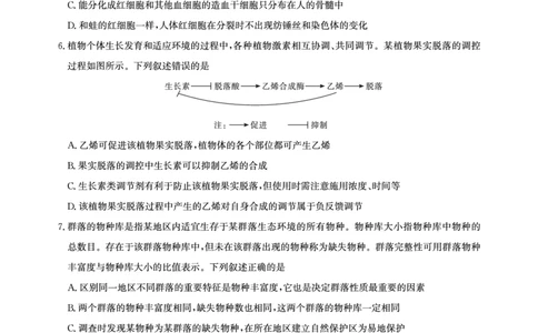 高三生物-2026届第一次测评_2025年8月_250823圆创教育&middot;湖北省高中名校联盟2026届高三第一次联合测评（全科）