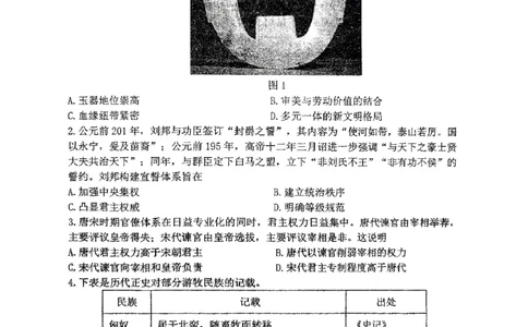 辽宁省鞍山市第一中学2025届高三下学期八模考试历史_2025年5月_250529辽宁省鞍山市第一中学2025届高三下学期八模考试（全科）