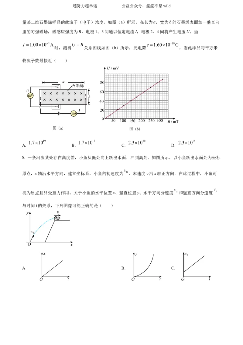 精品解析：2024年高考江西卷物理真题（原卷版）_高考真题全网收集_物理_2024年新高考江西卷物理高考真题解析（参考版）（第1，3，4，5，15题）