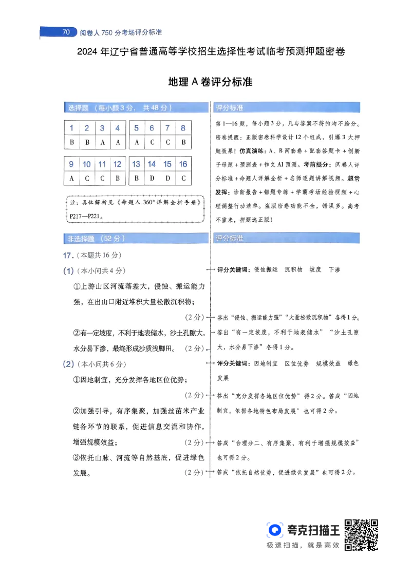 地理AB卷答案及解析_2024高考押题卷_12024天星全系列_@@@天星临考押题密卷汇总重复_2024年tx高考临考押题密卷辽宁专版