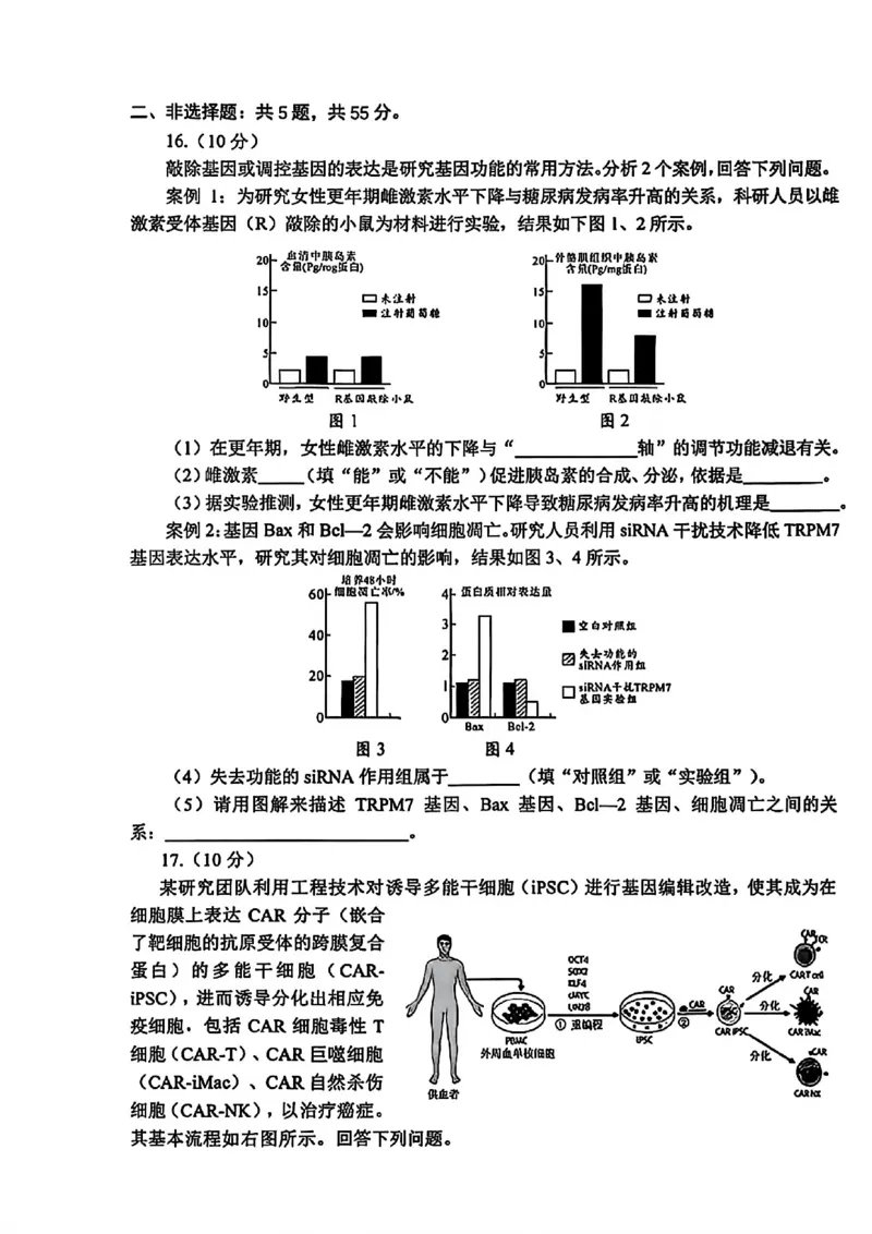 四川省绵阳市2026届高三上学期第二次诊断性考试生物试题（A卷）含答案(1)_2026年1月_260123四川省绵阳市2026届高三上学期第二次诊断性考试（绵阳高三二诊）
