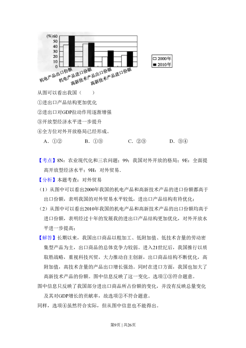 2011年高考政治试卷（大纲版，全国Ⅱ卷）（解析卷）_政治历年高考真题_新&middot;PDF版2008-2025&middot;高考政治真题_政治（按年份分类）2008-2025_2011&middot;政治高考真题
