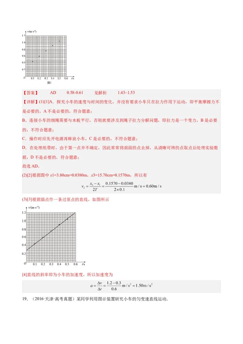 专题70实验一：测量速度加速度（解析卷）-十年（2014-2023）高考物理真题分项汇编（全国通用）_近10年高考真题汇编（必刷）_十年（2014-2024）高考物理真题分项汇编（全国通用）