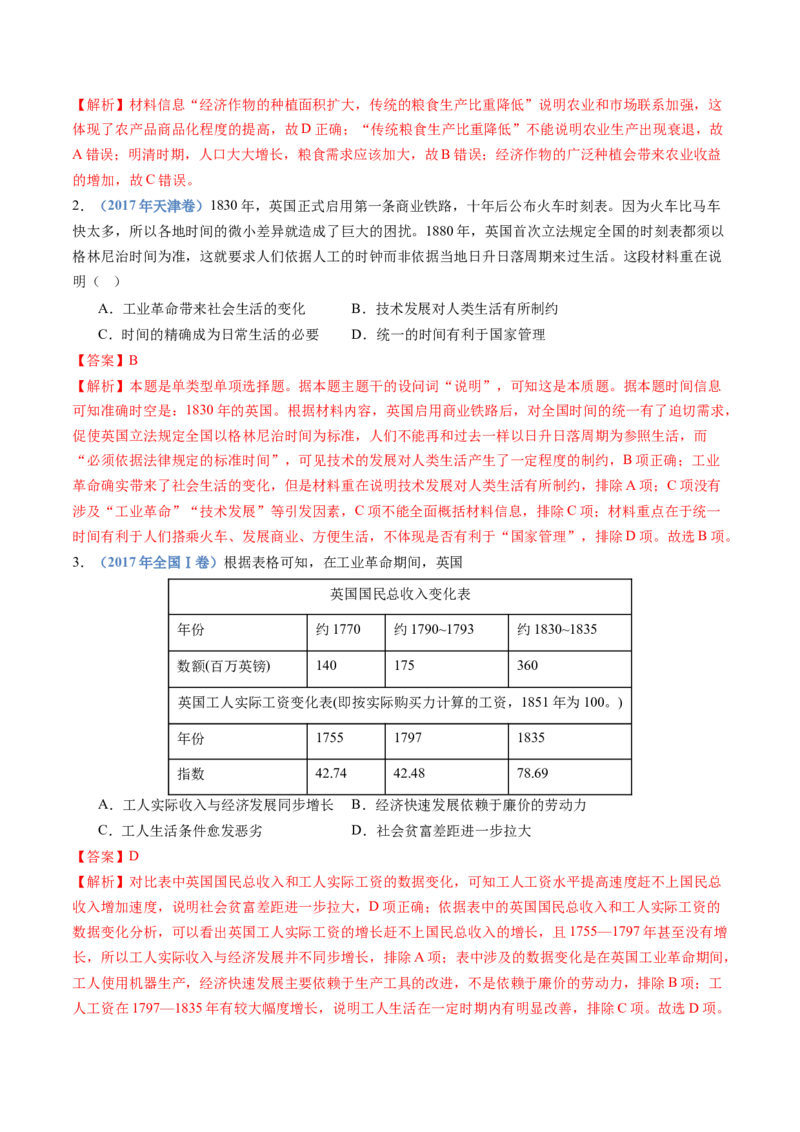专题20选择性必修二：经济与社会生活（解析卷）_近10年高考真题汇编（必刷）_十年（2014-2024）高考历史真题分项汇编（全国通用）_十年（2014-2023）高考历史真题分项汇编（全国通用）