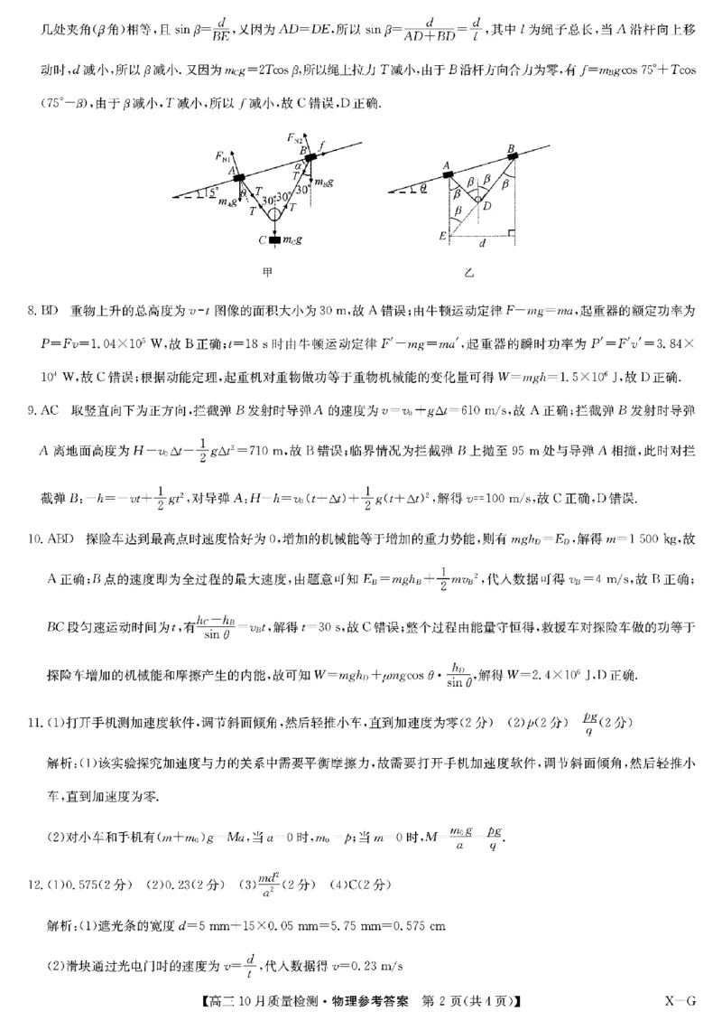 2025届九师联盟高三11月联考物理+答案_11月_2411052025届九师联盟高三11月联考（11.5-11.6）