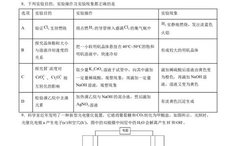 化学-2024届新高三开学摸底考试卷（湖南专用）（原卷版）_2024届新高三开学摸底考试卷_化学-2024届新高三开学摸底考试卷_化学-2024届新高三开学摸底考试卷（湖南专用）_39569472