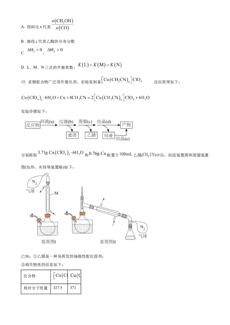 2024年湖南高考真题化学试题（原卷版）_高考真题全网收集_化学_2024年新高考湖南卷化学高考真题解析（参考版）