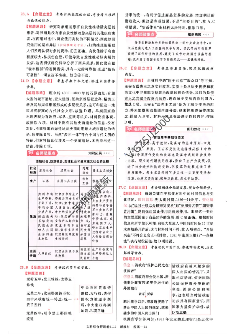 天星教育2024新教材高考最后一卷延边教育出版社文综答案_1_2024高考押题卷_12024天星全系列_tx《金k卷&middot;最后一卷》（9科全）_新教材