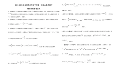 高三物理下一模试题答案_2025年5月_2505072025届河北省衡水中学高三下学期一模考试试题_河北省衡水中学2024-2025学年高三下学期一模考试物理试题