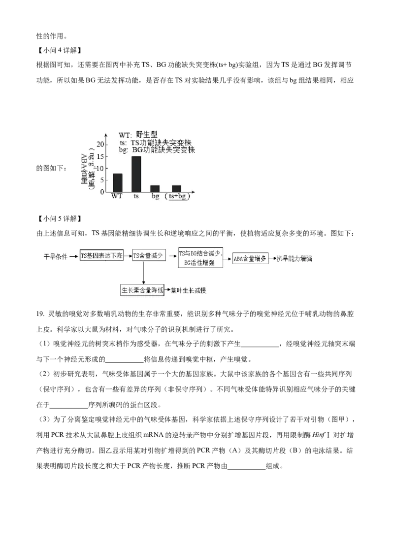 2024年北京高考真题生物试卷（解析版）_高考真题全网收集_生物学_2024年新高考北京卷生物高考真题解析（参考版）
