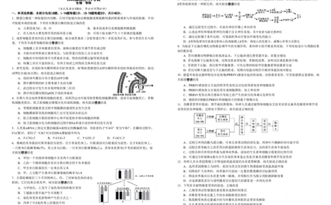 安徽省合肥一中2025-2026学年高三上学期1月考试生物(1)_2026年1月_260116安徽省合肥一中2025-2026学年高三上学期1月考试（全科）