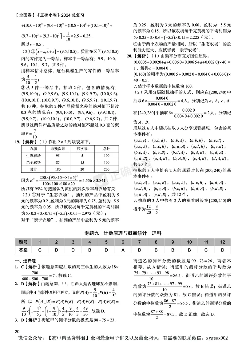 全国卷《正确小卷》2024总复习数学质检卷2答案_2024高考押题卷_72024正确教育全系列_2024年正确小卷全系列_（全国版）2024《正确小卷&middot;复习质检卷》（九科全）各两套