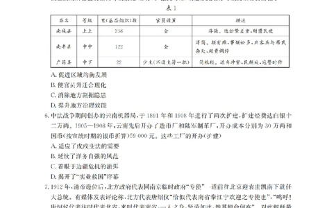 云南省2026届高三上学期1月百万大联考历史(1)_2026年1月_260129金太阳&middot;云南省2026届高三上学期1月百万大联考（全科）