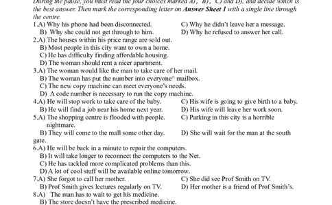 2013年6月六级考试真题（二）_英语四六级整合_英语四六级真题版本二此版为主此文件夹会持续更新_六级真题_1.六级真题+答案解析+听力音频_2013年6月CET6_01、真题PDF版（推荐打印）❤