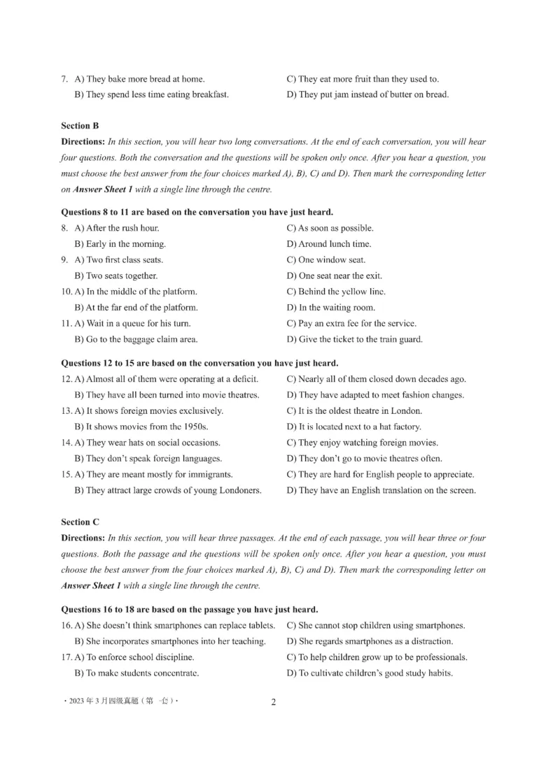2023年03月四级真题全3套可复制可划线查词_英语四六级整合_英语四六级真题版本二此版为主此文件夹会持续更新_四级真题_1.四级真题+答案解析+听力音频(1989-2025)_2023年_2023年03月CET4