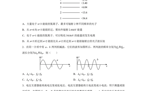 10_2024湖北卷点睛押题_2024高考押题卷_132024高途全系列_26高途点睛卷_2024点睛密卷-物理