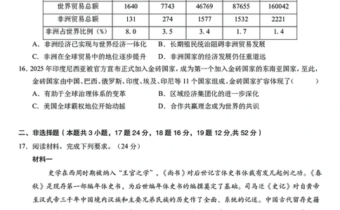 高三10月份教学质量测评历史_2025年10月_251028超清原版：安徽省合肥一中2026届高三10月份教学质量测评（全科）