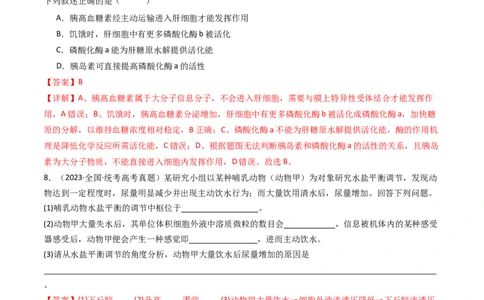 专题18体液调节（解析卷）_近10年高考真题汇编（必刷）_十年（2014-2024）高考生物真题分项汇编（全国通用）_十年（2014-2023）高考生物真题分项汇编（全国通用）