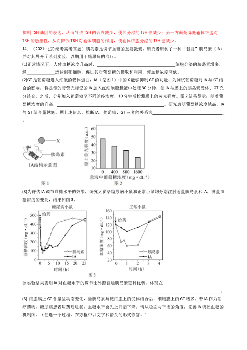 专题18体液调节（解析卷）_近10年高考真题汇编（必刷）_十年（2014-2024）高考生物真题分项汇编（全国通用）_十年（2014-2023）高考生物真题分项汇编（全国通用）