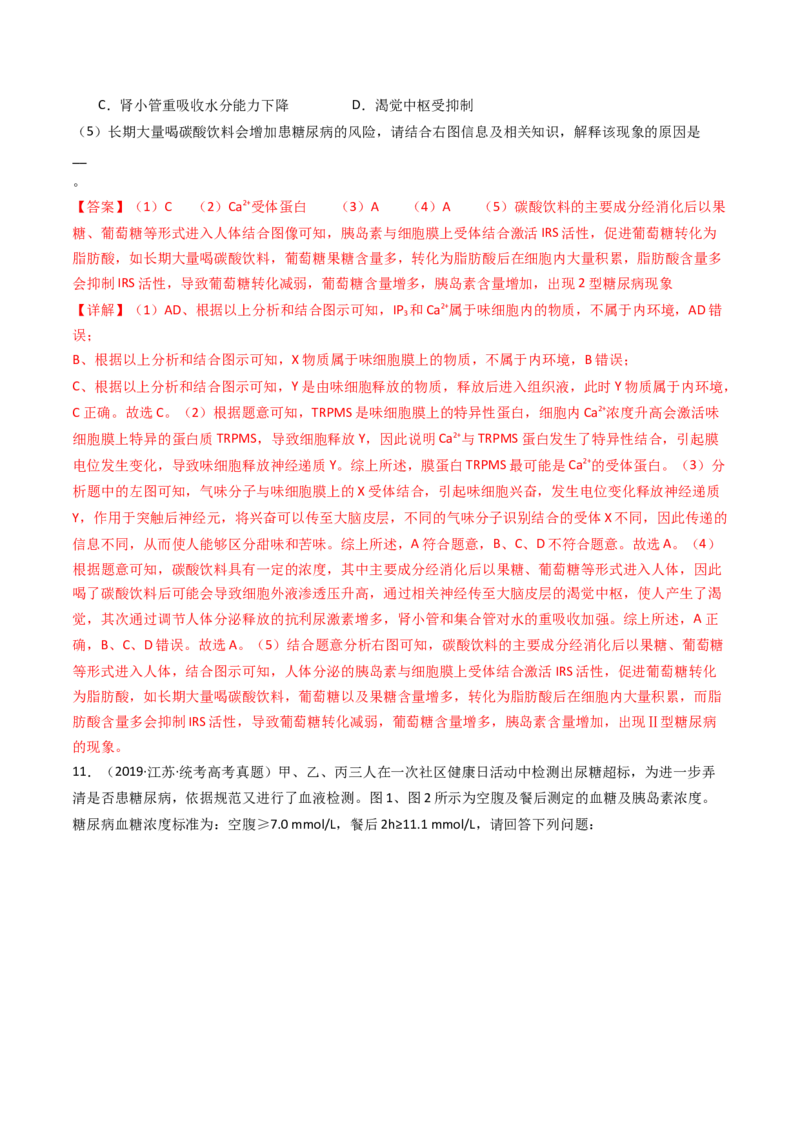 专题18体液调节（解析卷）_近10年高考真题汇编（必刷）_十年（2014-2024）高考生物真题分项汇编（全国通用）_十年（2014-2023）高考生物真题分项汇编（全国通用）