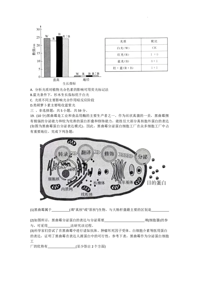 2024届高三一轮复习联考（一)河北卷生物试题_2023年9月_01每日更新_26号_2024届河北卷百师联盟高三一轮复习联考（一）_百师联盟2024届高三轮复习联考（一）河北卷生物