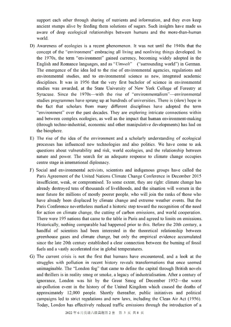 2022.06六级真题第2套可复制可搜索，打印首选_英语四六级整合_英语四六级真题版本二此版为主此文件夹会持续更新_六级真题_1.六级真题+答案解析+听力音频_2022年06月CET6