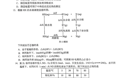七彩阳光高三上(开学考)-化学试题+答案(1)_2023年9月_029月合集_2024届浙江省七彩阳光高三上学期返校联考