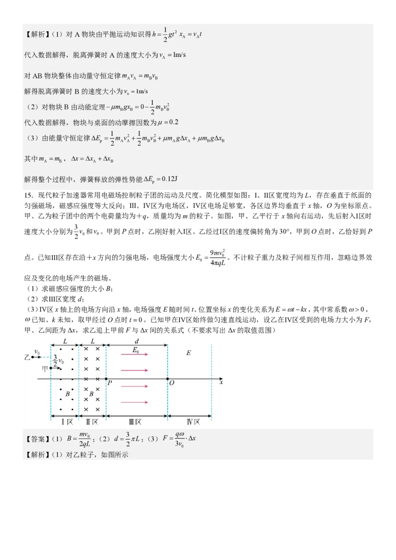 辽宁物理-答案-p_近10年高考真题汇编（必刷）_2024年高考真题_高考真题（截止6.29）_辽宁卷副科（黑龙江、辽宁、吉林）（6科全）