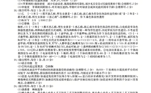 生物答案-卓越联盟2025-2026学年高三1月质量检测（26-X-312C）(1)_2026年1月_260115山西三晋卓越联盟2025-2026学年高三1月质量检测（26-X-312C）（全科）