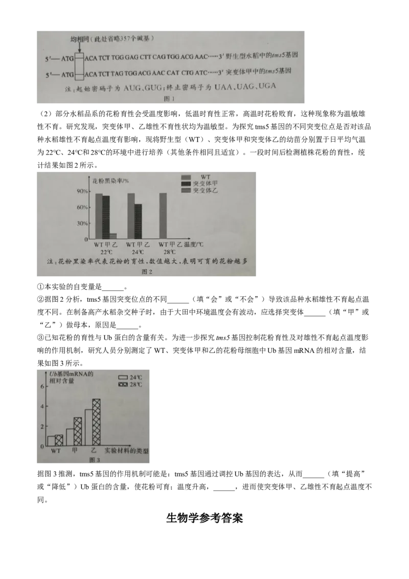 湖北省孝感市2026届高三上学期第一次统一考试生物试卷（含答案）(1)_2026年1月_260127湖北省孝感市2026届高三年级第一次统一考试（全科）
