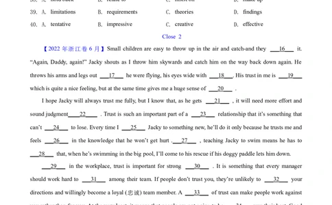专题21完形填空说明文、议论文（学生卷）--学易金卷：十年（2014-2023）高考真题英语分项汇编（全国通用）_近10年高考真题汇编（必刷）