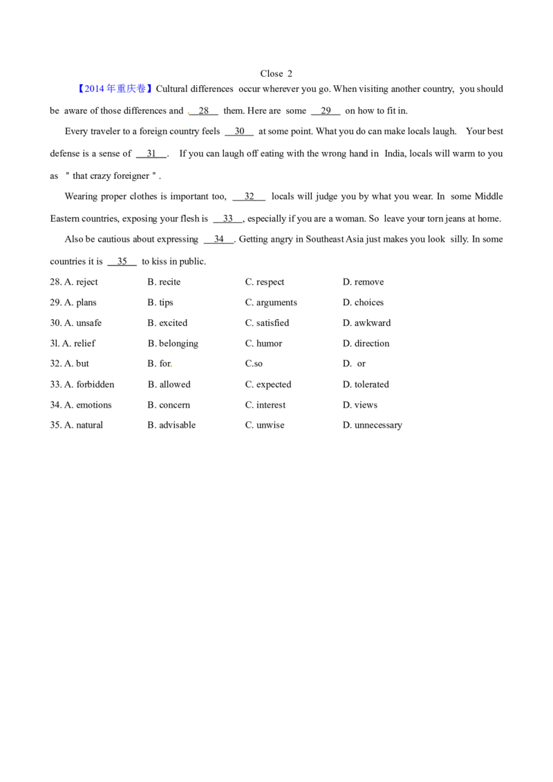 专题21完形填空说明文、议论文（学生卷）--学易金卷：十年（2014-2023）高考真题英语分项汇编（全国通用）_近10年高考真题汇编（必刷）