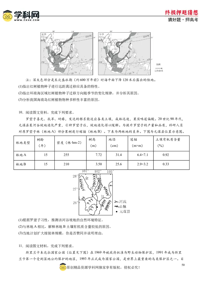 地理-2024年高考终极押题猜想（原卷版）_2024高考押题卷_62024学科网全系列_212024年高考终极押题猜想_地理-2024年高考终极押题猜想