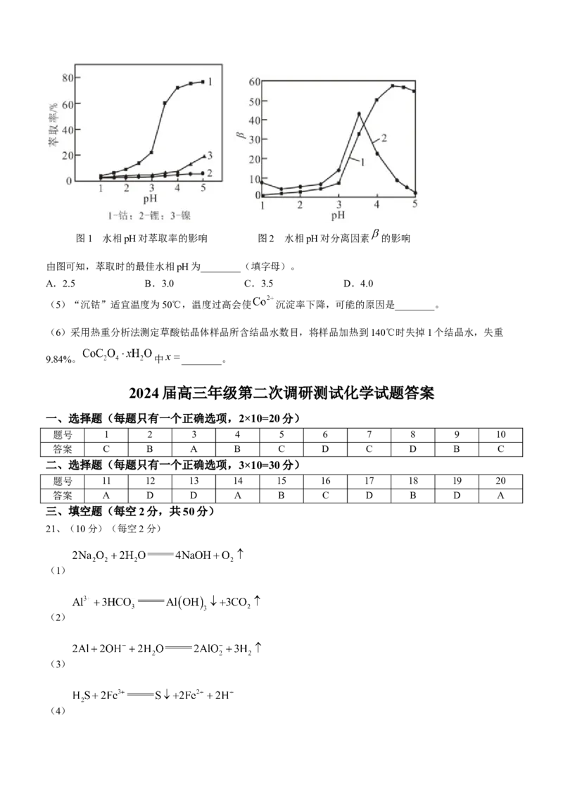 吉林省长春市第二中学2023-2024学年高三上学期10月月考化学试题+Word版含答案(1)_2023年10月_01每日更新_19号_2024届吉林省长春市第二中学高三上学期10月月考