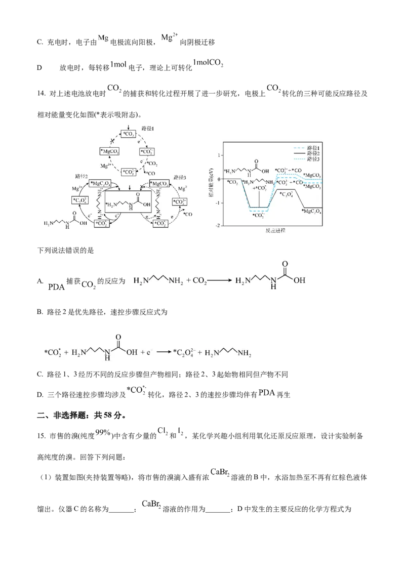 2024年高考真题河北卷化学试题（原卷版）_高考真题全网收集_化学_2024年新高考河北卷化学高考真题解析（参考版）