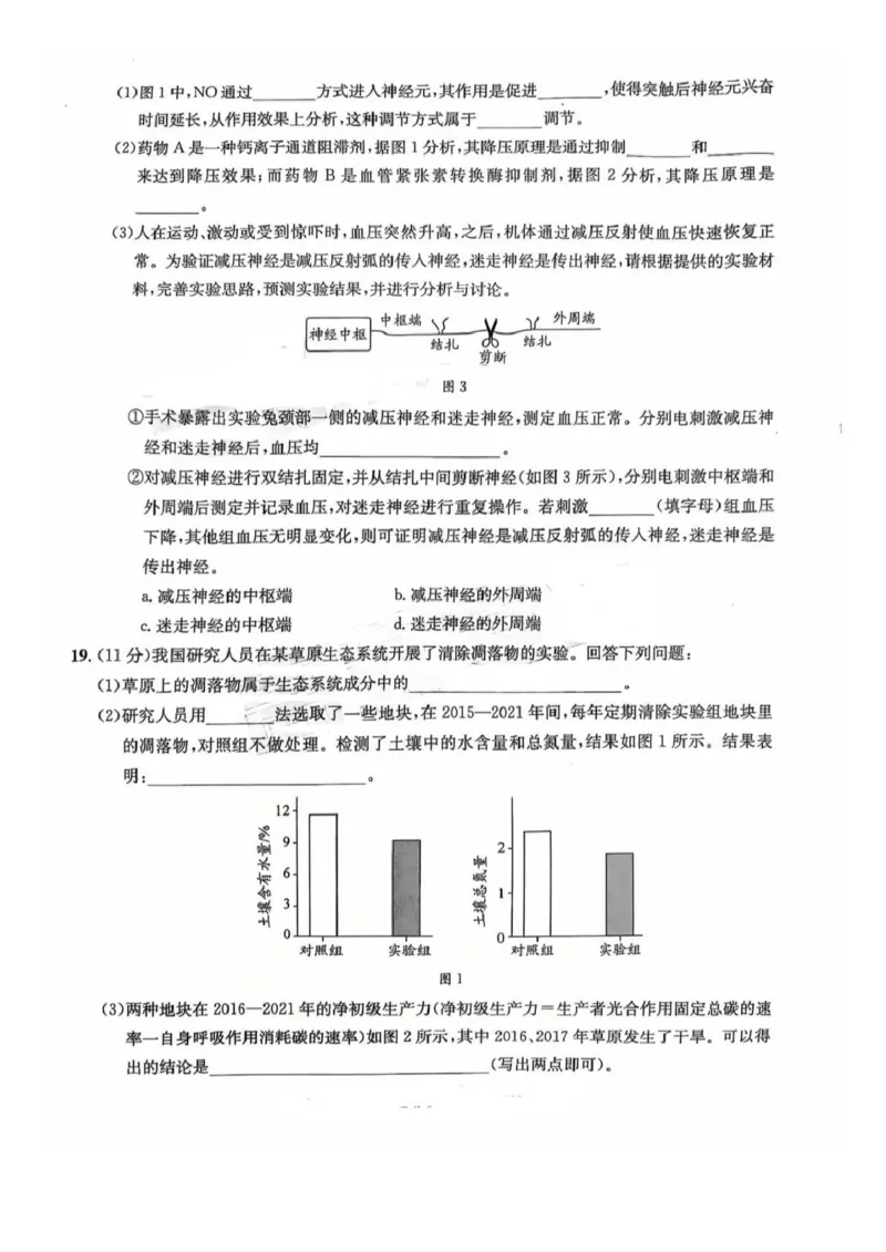 巴中市普通高中2023级&ldquo;一诊&rdquo;模拟考试生物(1)_2026年1月_260118四川省巴中市普通高中2023级&ldquo;一诊&rdquo;模拟考试（全科）