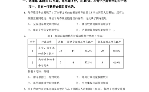 2024届福建省泉州市高中毕业班质量监测（一）历史_2023年8月_01每日更新_30号_2024届福建省泉州市高中毕业班质量检测（一）_福建卷2024届福建省泉州市高中毕业班质量检测（一）