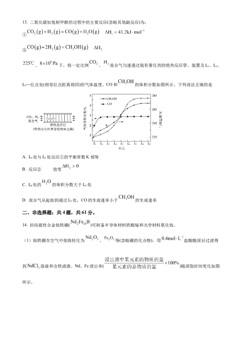 2024年高考真题江苏卷化学试题（原卷版）_高考真题全网收集_化学_2024年新高考江苏卷化学高考真题解析（参考版）