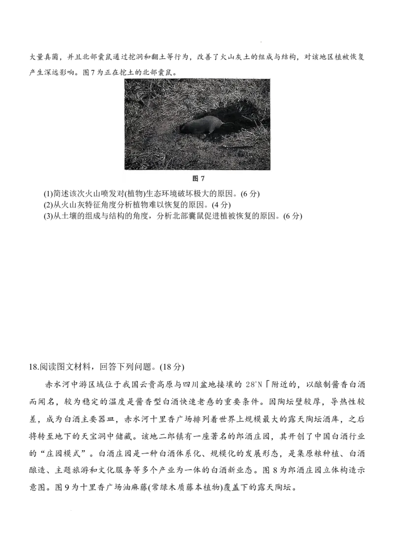 地理试题(1)_2026年1月_260111重庆市西南大学附属中学校2026届高三上学期1月定时检测（一诊）（全科）_重庆市西南大学附属中学校2026届高三上学期1月月考地理试题（含答案）