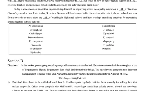 2015年6月大学英语四级真题（一）_英语四六级整合_英语四六级真题版本二此版为主此文件夹会持续更新_四级真题_1.四级真题+答案解析+听力音频(1989-2025)_2015年_2015年06月CET4