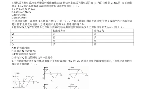 重庆市西南大学附属中学校2026届高三上学期10月月考物理试卷（PDF版，含答案）_2025年10月_251008重庆西南大学附属中学2026届高三上学期10月月考