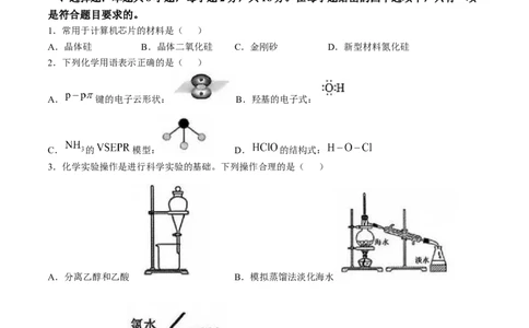 海南省海口市2025届高三上学期摸底考试化学试题（含答案）_11月_241103海南省海口市2024-2025学年高三上学期10月摸底考试