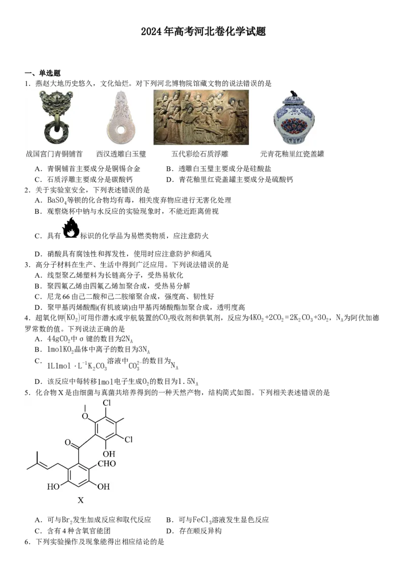 河北化学-试题-p_近10年高考真题汇编（必刷）_2024年高考真题_高考真题（截止6.29）_其他地方卷（目前搜集不完整）_河北卷（物、化、生）