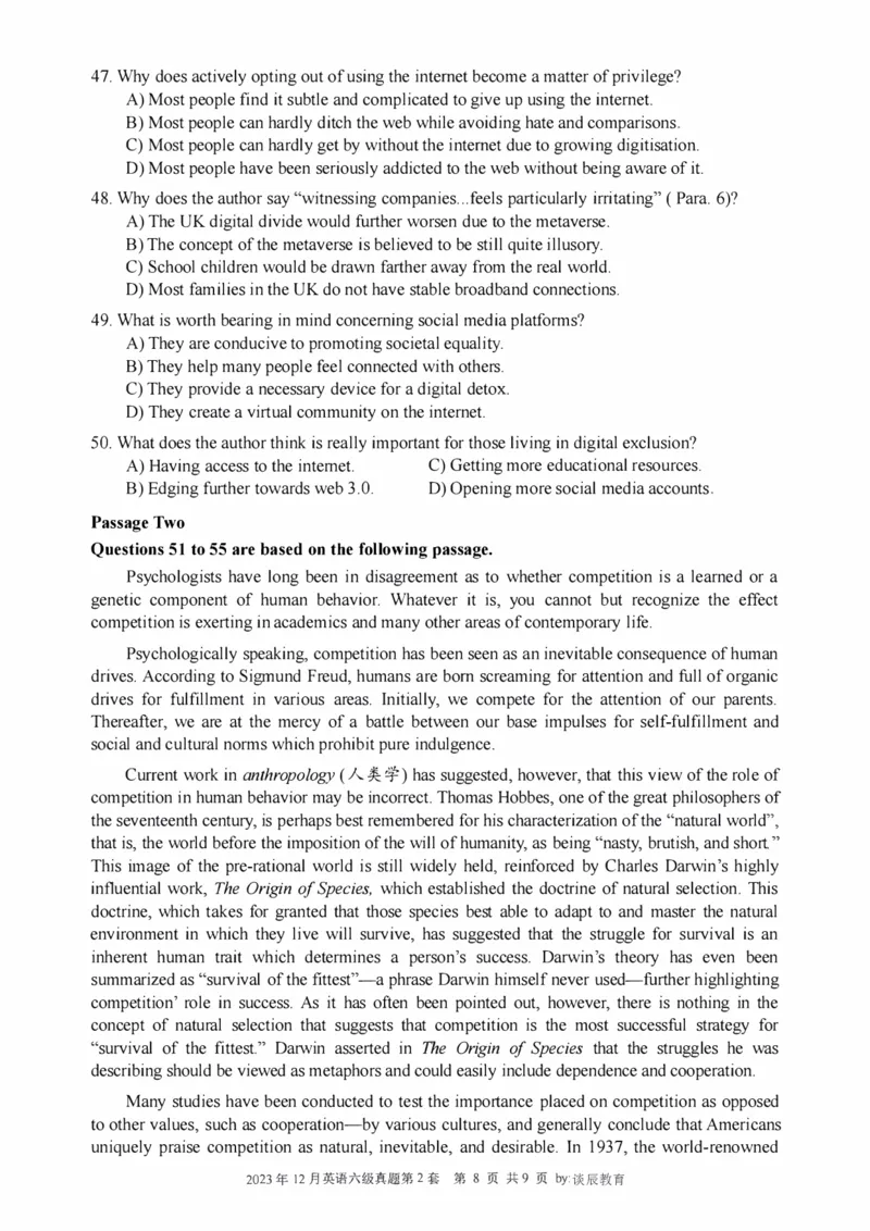 2016-2024年12月大学英语六级一键打印版_英语四六级整合_英语四六级真题版本二此版为主此文件夹会持续更新_六级真题_1.六级真题+答案解析+听力音频