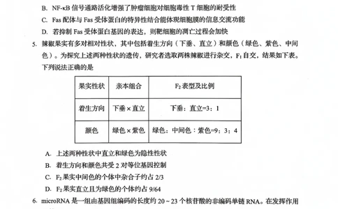 山东省青岛市2024届高三上学期期初调研生物(1)_2023年9月_029月合集_2024届山东省青岛市高三上学期期初调研