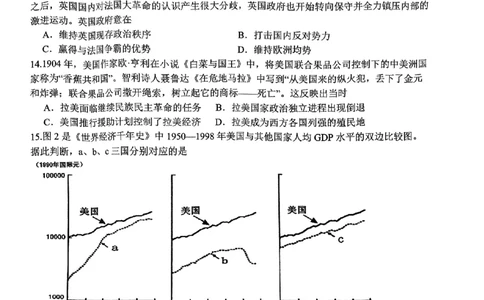 历史试题_2024年6月(1)_01按日期_01号_2024届山东省实验中学高三下学期5月高考模拟_2024届山东省实验中学高三下学期5月高考模拟历史