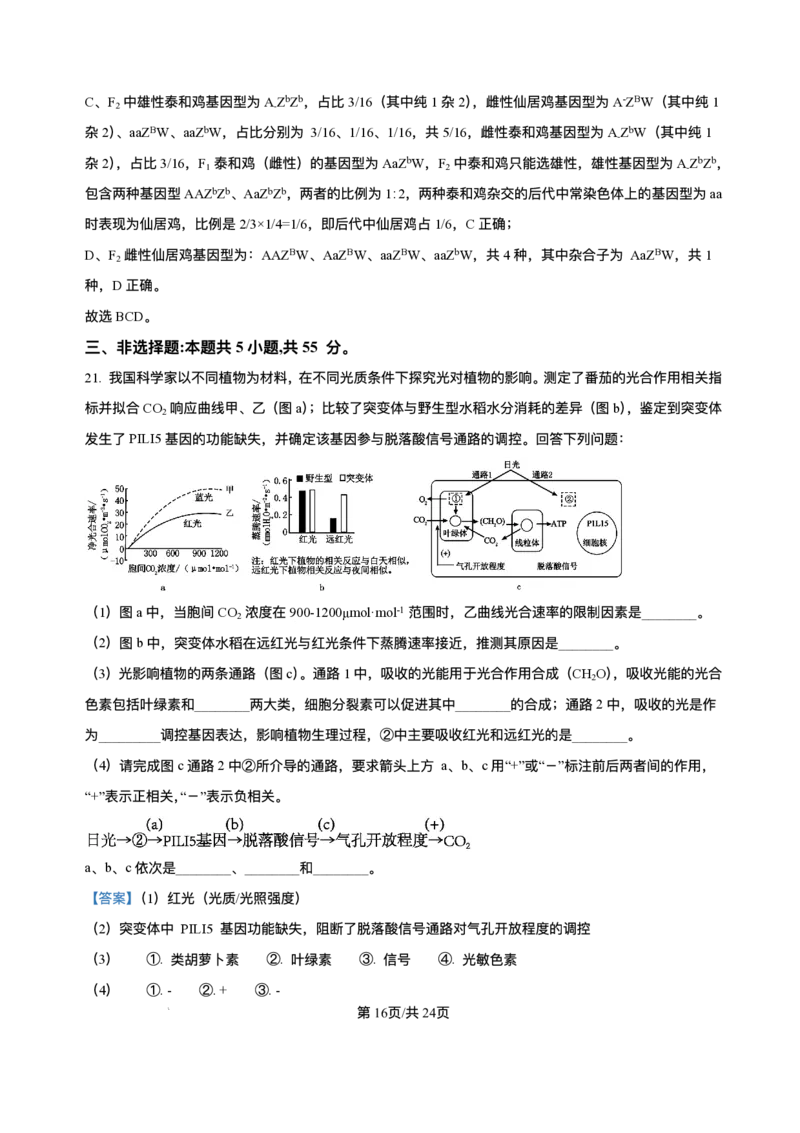 黑龙江省哈尔滨市香坊区哈尔滨市第六中学校2025-2026学年高三上学期1月期末生物试题+答案(1)_2026年1月_260111黑龙江省哈尔滨市第六中学校2025-2026学年高三上学期1月期末考试（全科）